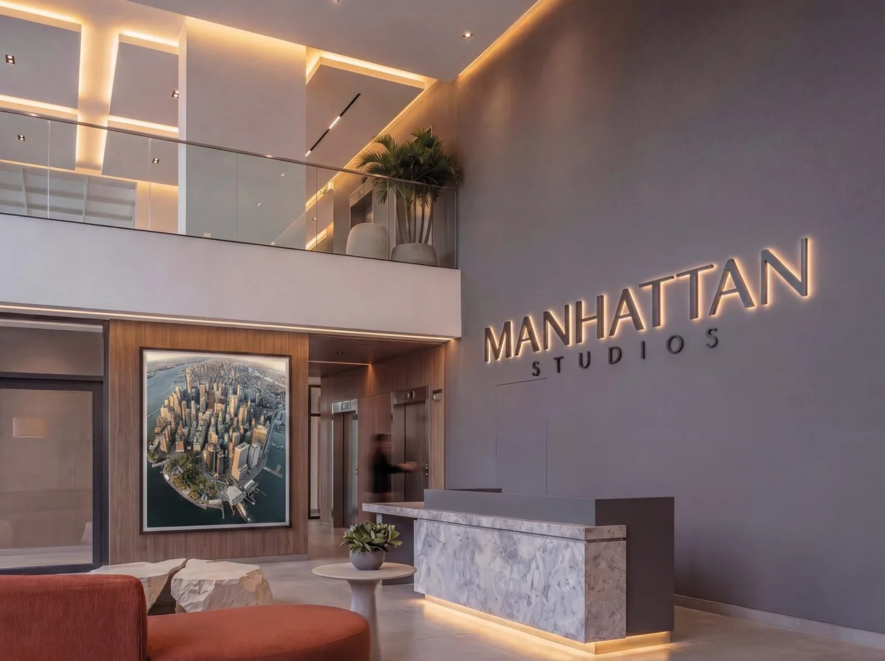 Lobby e recepção do Manhattan Studios