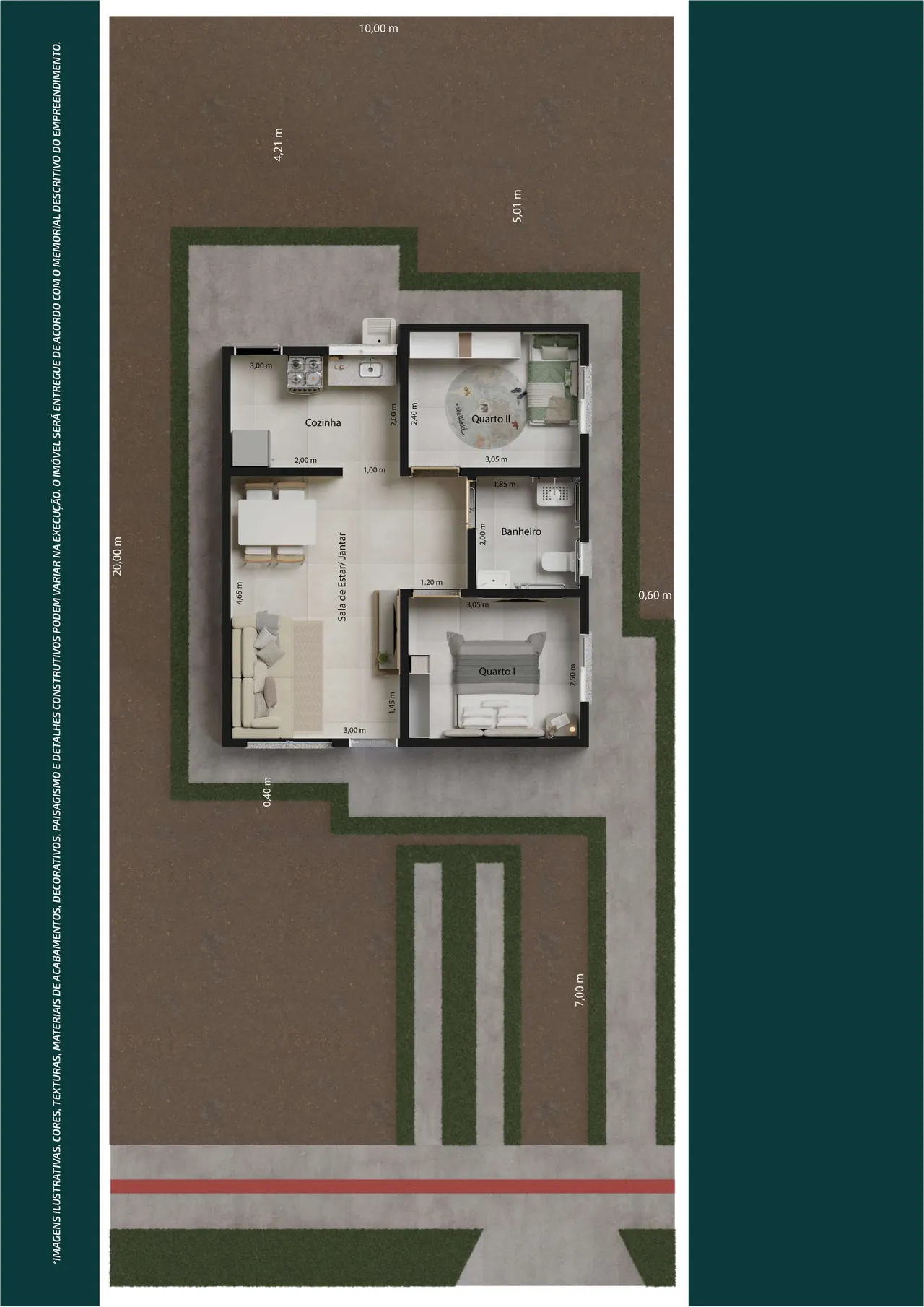 Planta da casa PCD adaptada do Piemonte com 2 dormitórios Planta da casa PCD adaptada do Piemonte com 2 dormitórios