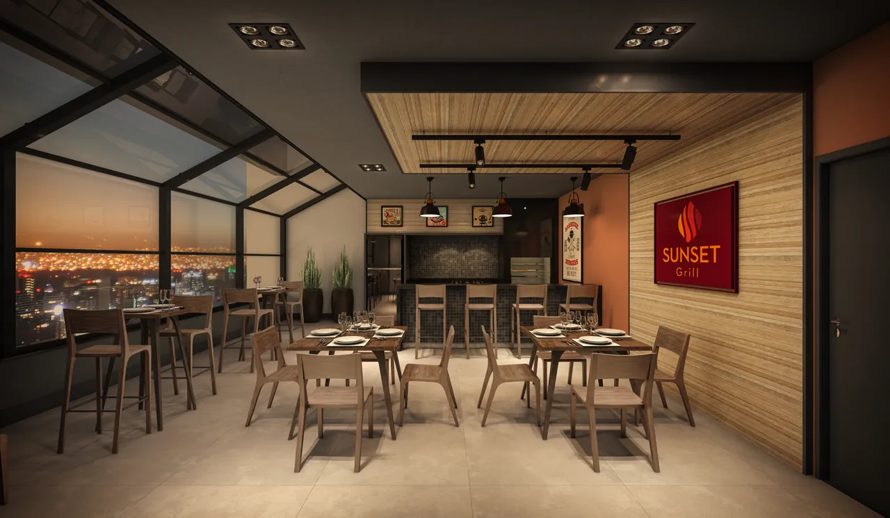 Espaço grill e gourmet do Sunset