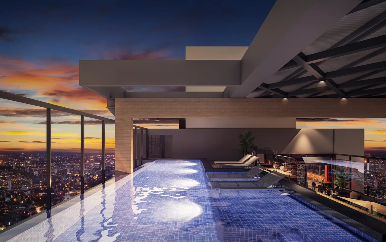 Piscina na cobertura do Sunset